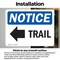 Signmission Trail (Left Arrow) Sign With Symbol, 7 in W x Rectangle, Vinyl Decal OS-2PACK-NS-D-57-L-18710 - alternate 4
